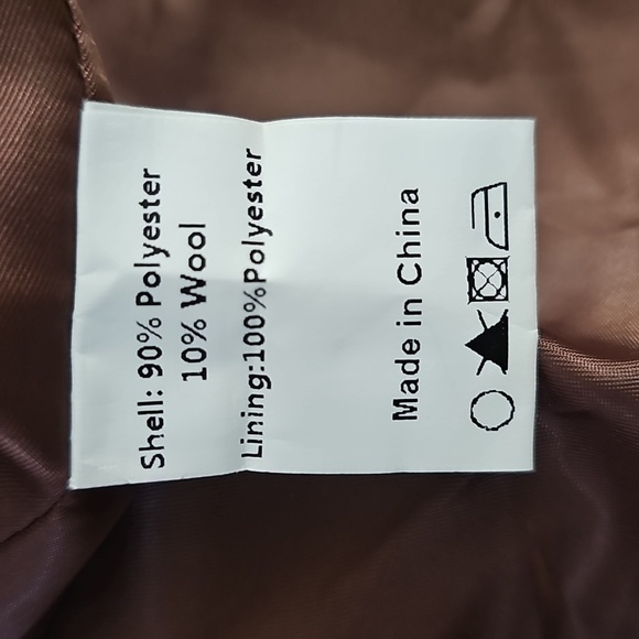 Allegra K Women's Casual Plaid Turn Down Collar Mid Length Woolen Overcoat Coffe - Picture 9 of 9